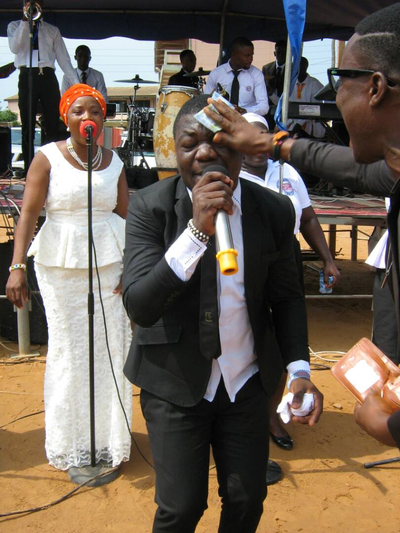 Minister Emmanuel Boakye touching the heart of his audience with songs filled with anointing